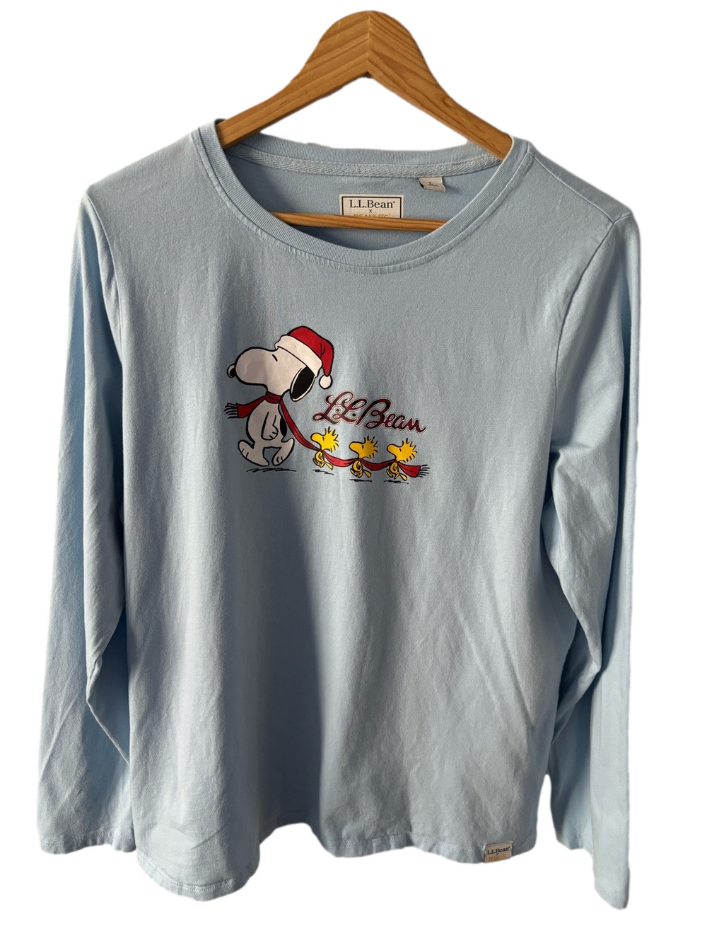 L.L. Bean x Peanuts Limited-Edition Christmas Snoopy Woodstock L Long Sleeve Top